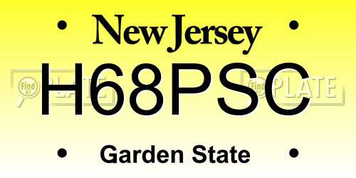 H68PSC New Jersey License Plate