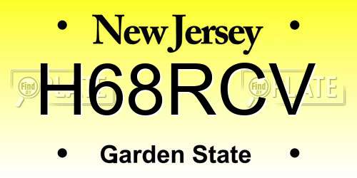 H68RCV New Jersey License Plate