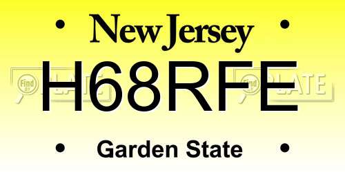 H68RFE New Jersey License Plate