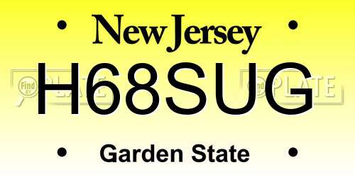 H68SUG New Jersey License Plate