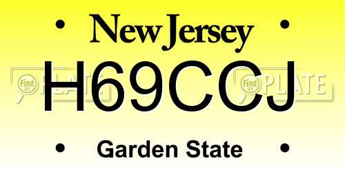 H69CCJ New Jersey License Plate