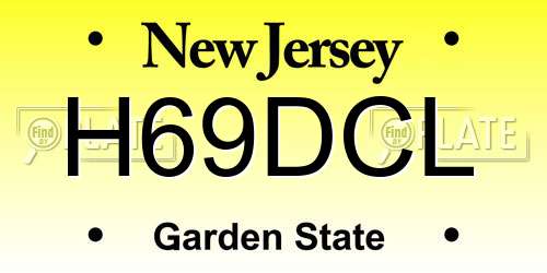 H69DCL New Jersey License Plate