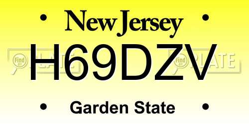 H69DZV New Jersey License Plate