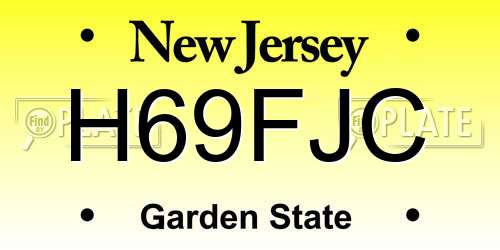 H69FJC New Jersey License Plate