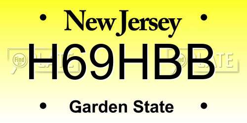 H69HBB New Jersey License Plate