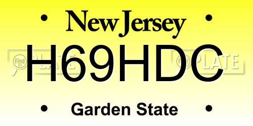 H69HDC New Jersey License Plate