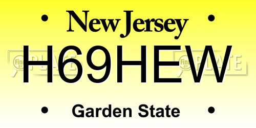 H69HEW New Jersey License Plate
