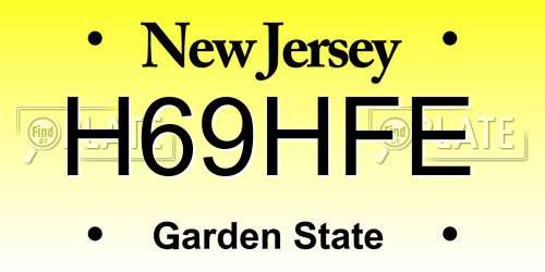 H69HFE New Jersey License Plate