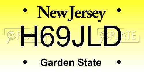 H69JLD New Jersey License Plate