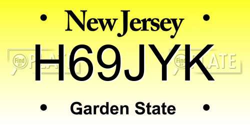 H69JYK New Jersey License Plate