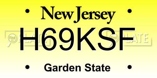 H69KSF New Jersey License Plate