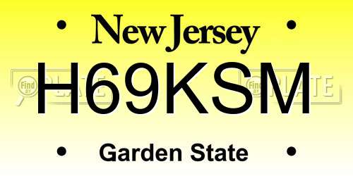 H69KSM New Jersey License Plate