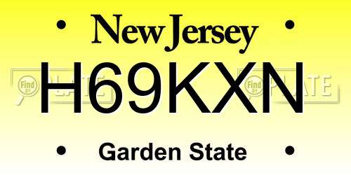 H69KXN New Jersey License Plate