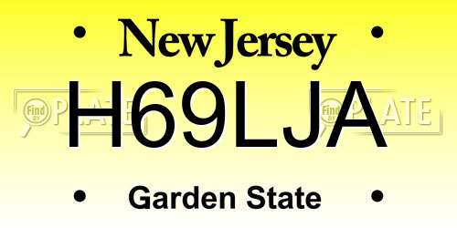 H69LJA New Jersey License Plate