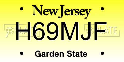 H69MJF New Jersey License Plate