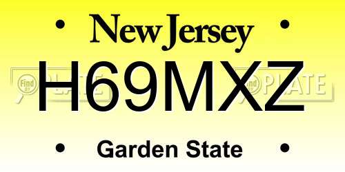 H69MXZ New Jersey License Plate