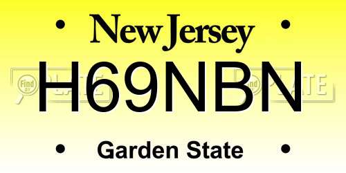 H69NBN New Jersey License Plate