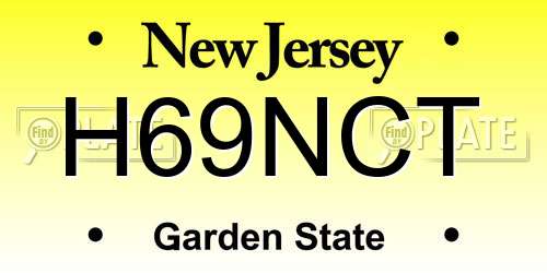 H69NCT New Jersey License Plate