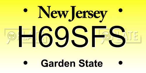 H69SFS New Jersey License Plate