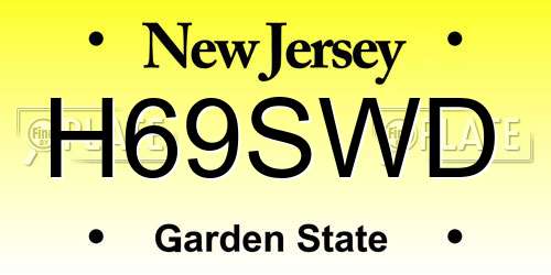 H69SWD New Jersey License Plate