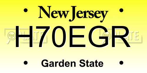 H70EGR New Jersey License Plate