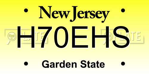 H70EHS New Jersey License Plate