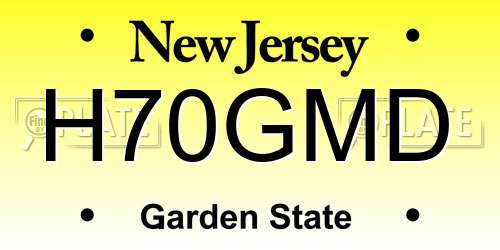 H70GMD New Jersey License Plate