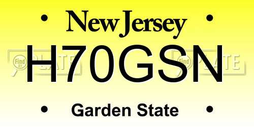 H70GSN New Jersey License Plate