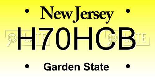 H70HCB New Jersey License Plate