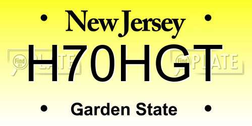 H70HGT New Jersey License Plate
