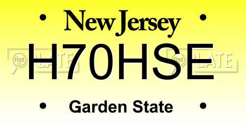 H70HSE New Jersey License Plate
