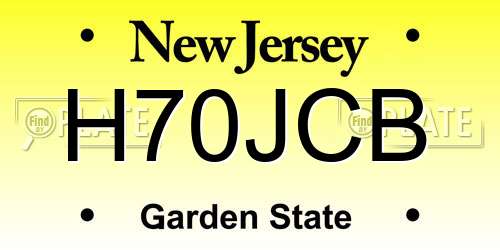 H70JCB New Jersey License Plate