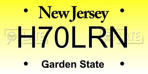 H70LRN New Jersey License Plate