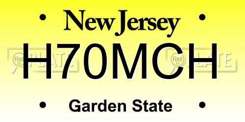 H70MCH New Jersey License Plate