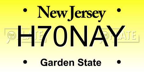 H70NAY New Jersey License Plate