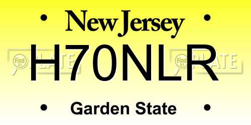 H70NLR New Jersey License Plate