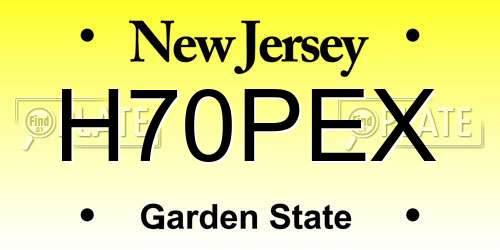 H70PEX New Jersey License Plate