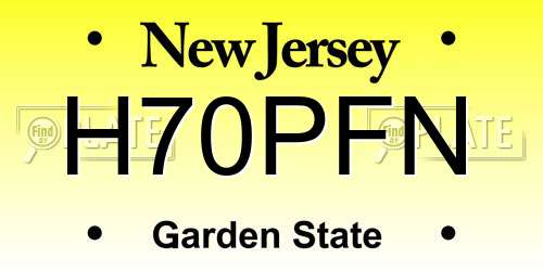 H70PFN New Jersey License Plate