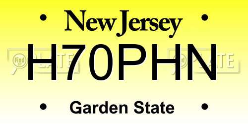H70PHN New Jersey License Plate