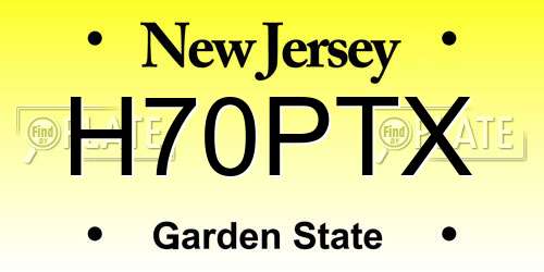 H70PTX New Jersey License Plate