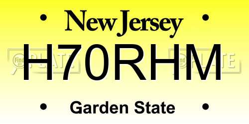 H70RHM New Jersey License Plate