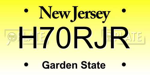 H70RJR New Jersey License Plate