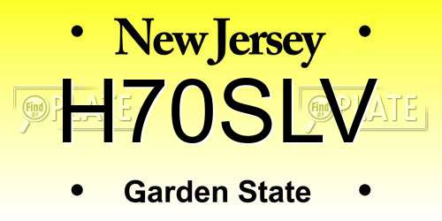 H70SLV New Jersey License Plate