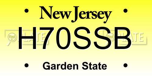 H70SSB New Jersey License Plate