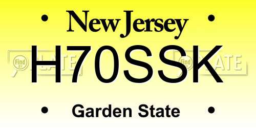 H70SSK New Jersey License Plate