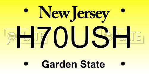 H70USH New Jersey License Plate