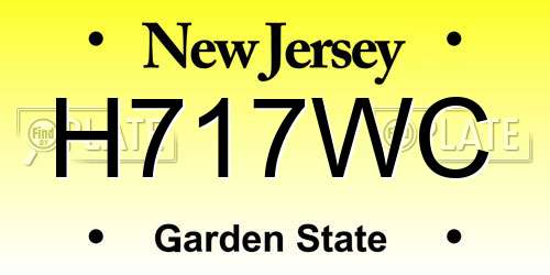 H717WC New Jersey License Plate