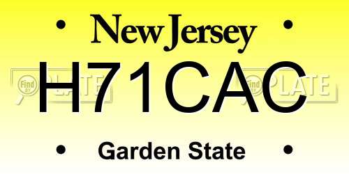H71CAC New Jersey License Plate