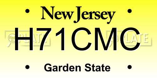 H71CMC New Jersey License Plate