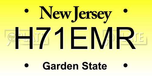 H71EMR New Jersey License Plate